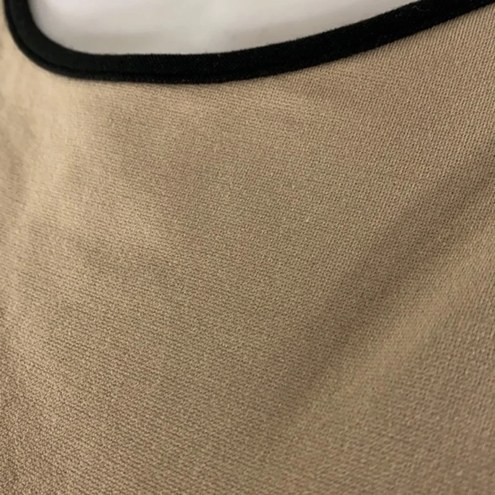 Ann Taylor tan black sleeveless flare dress W27
